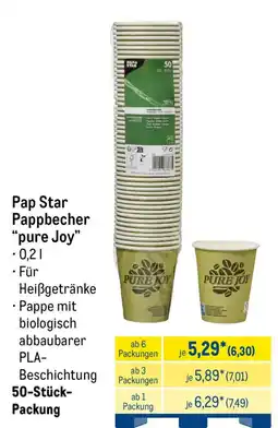 METRO Pap Star Pappbecher "pure Joy" Angebot