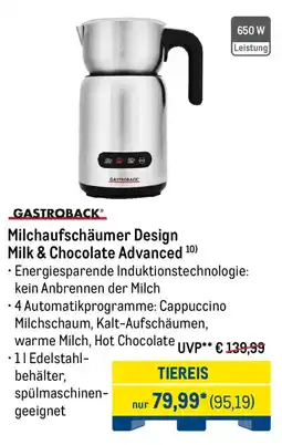 METRO GASTROBACK Milchaufschäumer Design Milk & Chocolate Advanced Angebot
