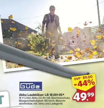 Famila Nord West Güde Akku Laubbläser LB 18-201-05* Angebot