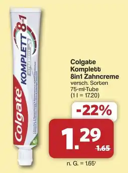 Famila Nord West Colgate Komplett 8in1 Zahncreme Angebot