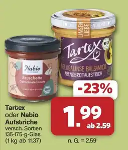 Famila Nord West Tartex oder Nabio Aufstriche Angebot