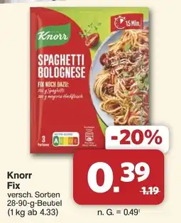 Famila Nord West Knorr Fix Spaghetti Bolognese Angebot