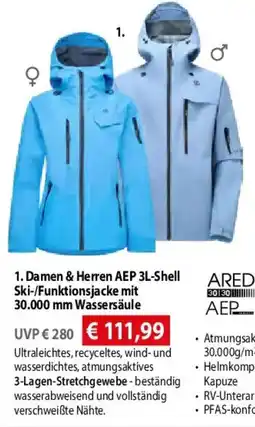 Mountain Sports Outlet Damen & Herren AEP 3L-Shell Ski-/Funktionsjacke Angebot