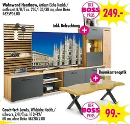 Möbel Boss Wohnwand Heathrow, Artisan Eiche Nachb./anthrazit Angebot