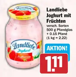 HIT Ländliebe Joghurt mit Früchten Angebot
