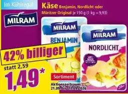 Norma Milram Käse Benjamin, Nordlicht oder Mürziter Original Angebot