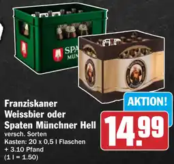 HIT Franziskaner Weissbier oder Spaten Münchner Hell Angebot