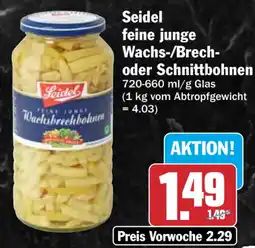 HIT Seidel feine junge Wachs-/Brech- oder Schnittbohnen Angebot
