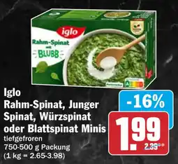 HIT Iglo Rahm-Spinat Angebot