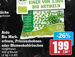 HIT Ardo Bio Mark-erbsen, Prinzessbohnen oder Blumenkohlröschen Angebot