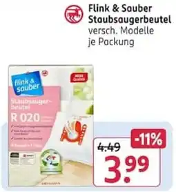 Rossmann Flink & Sauber Staubsaugerbeutel Angebot