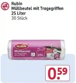 Rossmann Rubin Müllbeutel mit Tragegriffen Angebot