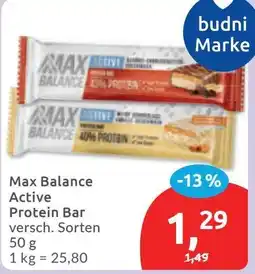 Budni Max Balance Active Protein Bar Angebot