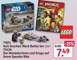 Rossmann LEGO Kais Drachen-Mech Battle Set oder Der Mandalorianer und Grogu auf ihrem Speeder Bike Angebot