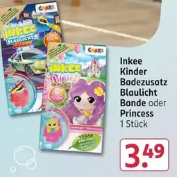 Rossmann Inkee Kinder Badezusatz Blaulicht Bande oder Princess Angebot