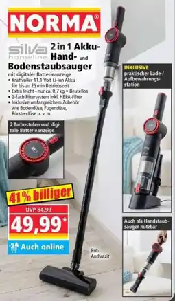 Norma silva homeline 2 in 1 Akku-Hand- und Bodenstaubsauger Angebot