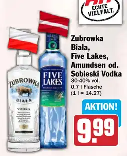HIT Zubrowka Biala, Five Lakes, Amundsen od. Sobieski Vodka Angebot