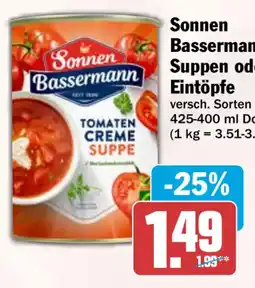 HIT Sonnen Bassermann Tomaten Creme Suppe Angebot