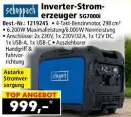 Norma scheppach Inverter-Stromerzeuger sg7000i Angebot