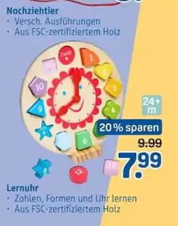 Rossmann Nachzichtier Lernuhr Angebot