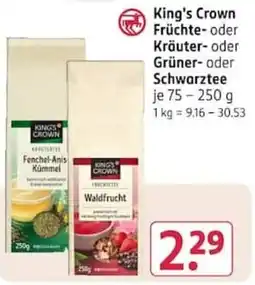 Rossmann King's Crown Früchte- oder Kräuter- oder Grüner- oder Schwarzttee Angebot