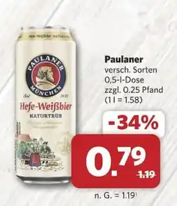 Combi Paulaner Hefe-Weißbier NATURTRÜB Angebot