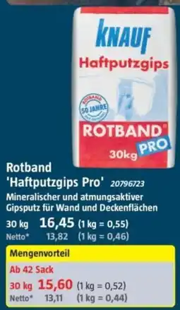 Bauhaus Rotband Haftputzgips Pro Angebot