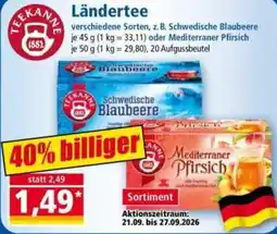 Norma TEEKANNE Ländertee Angebot