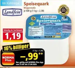 Norma Landfein Speisequark Magerstufe Angebot