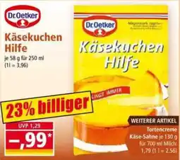 Norma Dr.Oetker Käsekuchen Hilfe Angebot