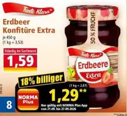 Norma Tante Klara Erdbeer Konfitüre Extra Angebot
