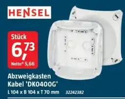 Bauhaus HENSEL Abzweigkasten Kabel 'DK0400G' Angebot