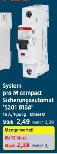 Bauhaus System pro M compact Sicherungsautomat 'S201 B16A' Angebot