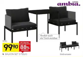 Garden ambia balkon-set 3-teilig