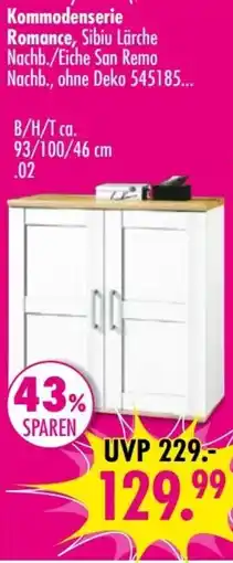 Möbel Boss Kommodenserie Romance, Sibiu Lärche Angebot