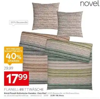 Novel Flanell-Bettwäsche-Garnitur „Cozy Knit“