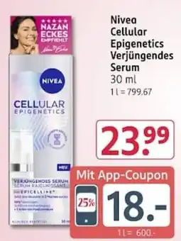 Rossmann Nivea Cellular Epigenetics Verjüngendes Serum Angebot