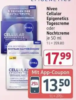 Rossmann Nivea Cellular Epigenetics Tagescreme oder Nachtcreme Angebot