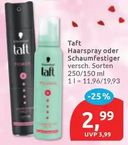 Budni Taft Haarspray oder Schaumfestiger Angebot