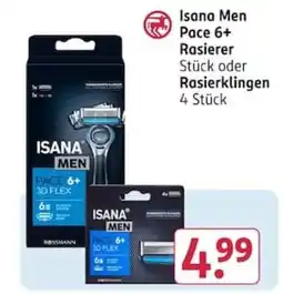 Rossmann Isana Men Pace 6+ Rasierer Angebot