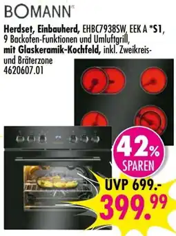 Möbel Boss BOMANN Herdset, Einbauherd, EHBC7938SW Angebot