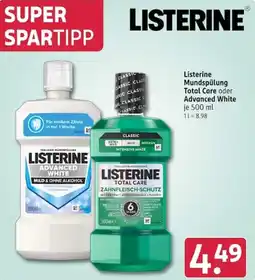 Rossmann Listerine Mundspülung Total Care oder Advanced White Angebot