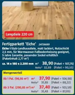 Bauhaus Fertigparkett 'Eiche' Angebot