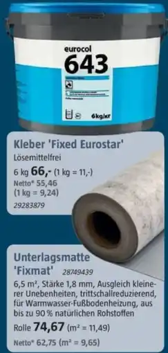 Bauhaus Kleber 'Fixed Eurostar' Angebot