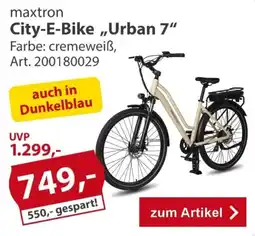 Sonderpreis Baumarkt maxtron City-E-Bike „Urban 7“ Angebot