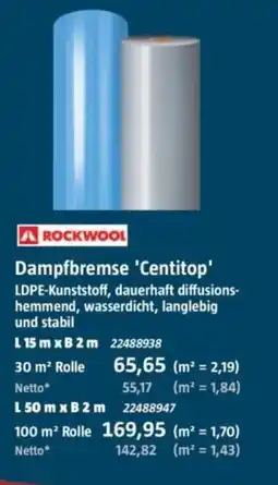 Bauhaus ROCKWOOL Dampfbremse 'Centitop' Angebot