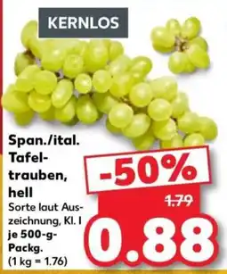 Kaufland Span./ital. Tafeltrauben, hell Angebot