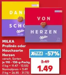 Kaufland MILKA Pralinés oder Hauchzarte Herzen Angebot