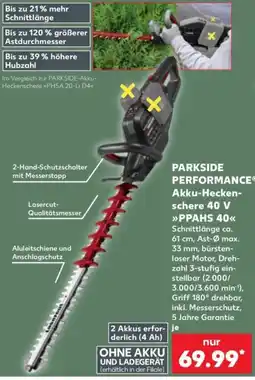 Kaufland PARKSIDE PERFORMANCE Akku-Heckenschere 40 V »PPAHS 40« Angebot