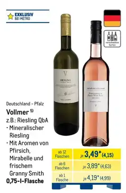 METRO Vollmer Riesling QbA Angebot